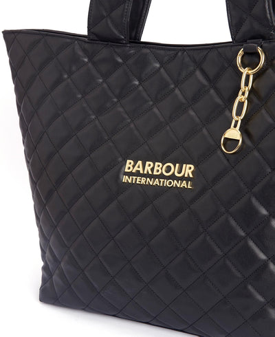 Barbour Battersea Ladies Tote Bag in Black Logo