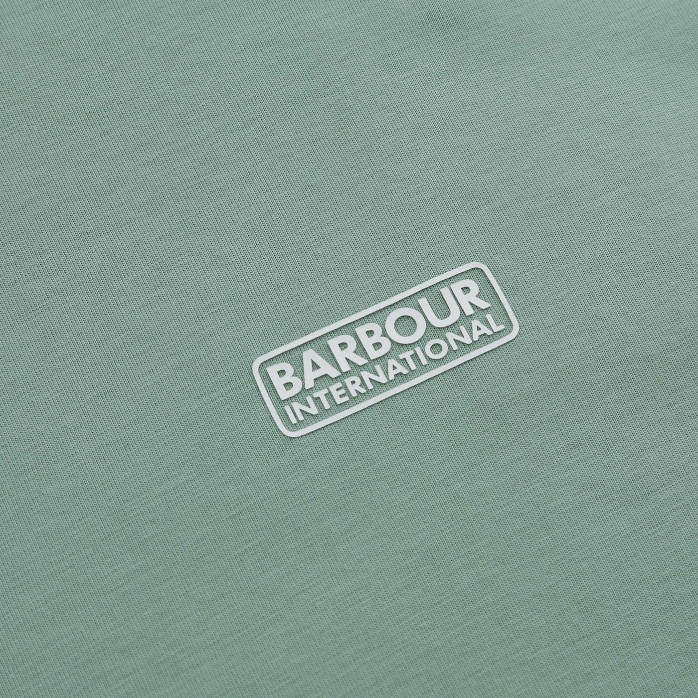 Barbour Central Logo Tipped T Shirt in Granite Green Logo