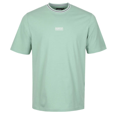 Barbour Central Logo Tipped T Shirt in Granite Green