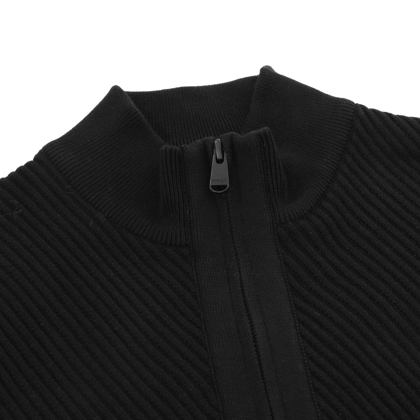 Barbour Dune Funnel Neck Knitwear in Black Placket