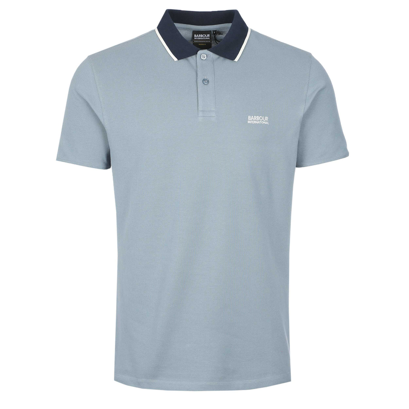 Barbour Howall Polo Shirt in Washed Blue Front