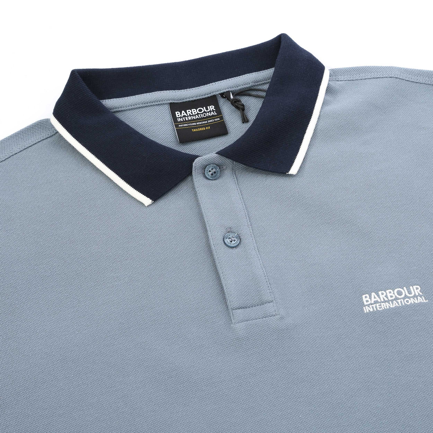 Barbour Howall Polo Shirt in Washed Blue Placket