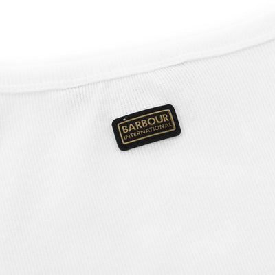 Barbour Ozanne Ladies Top in White Logo Badge