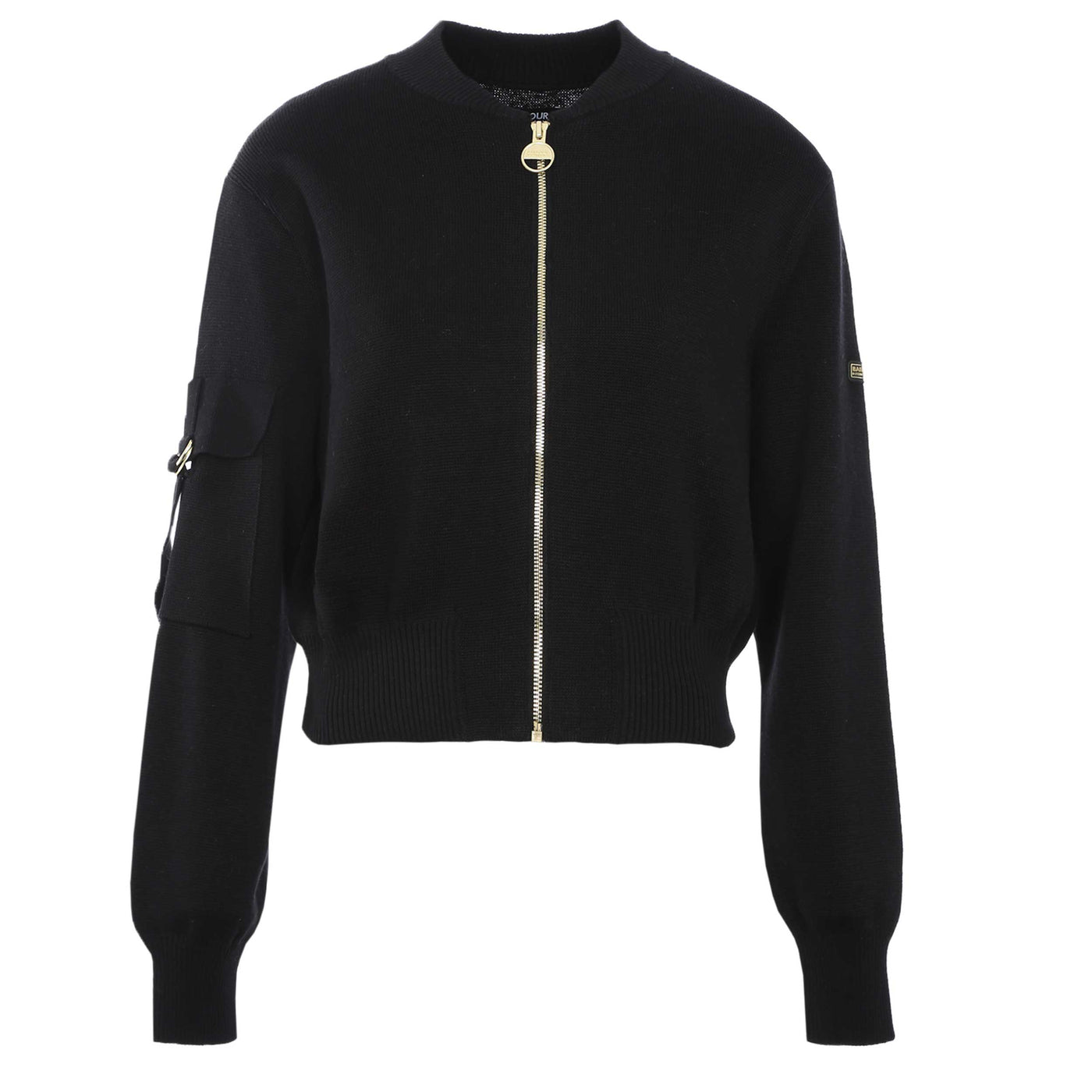 Barbour Priya Knitted Ladies Bomber in Black Front