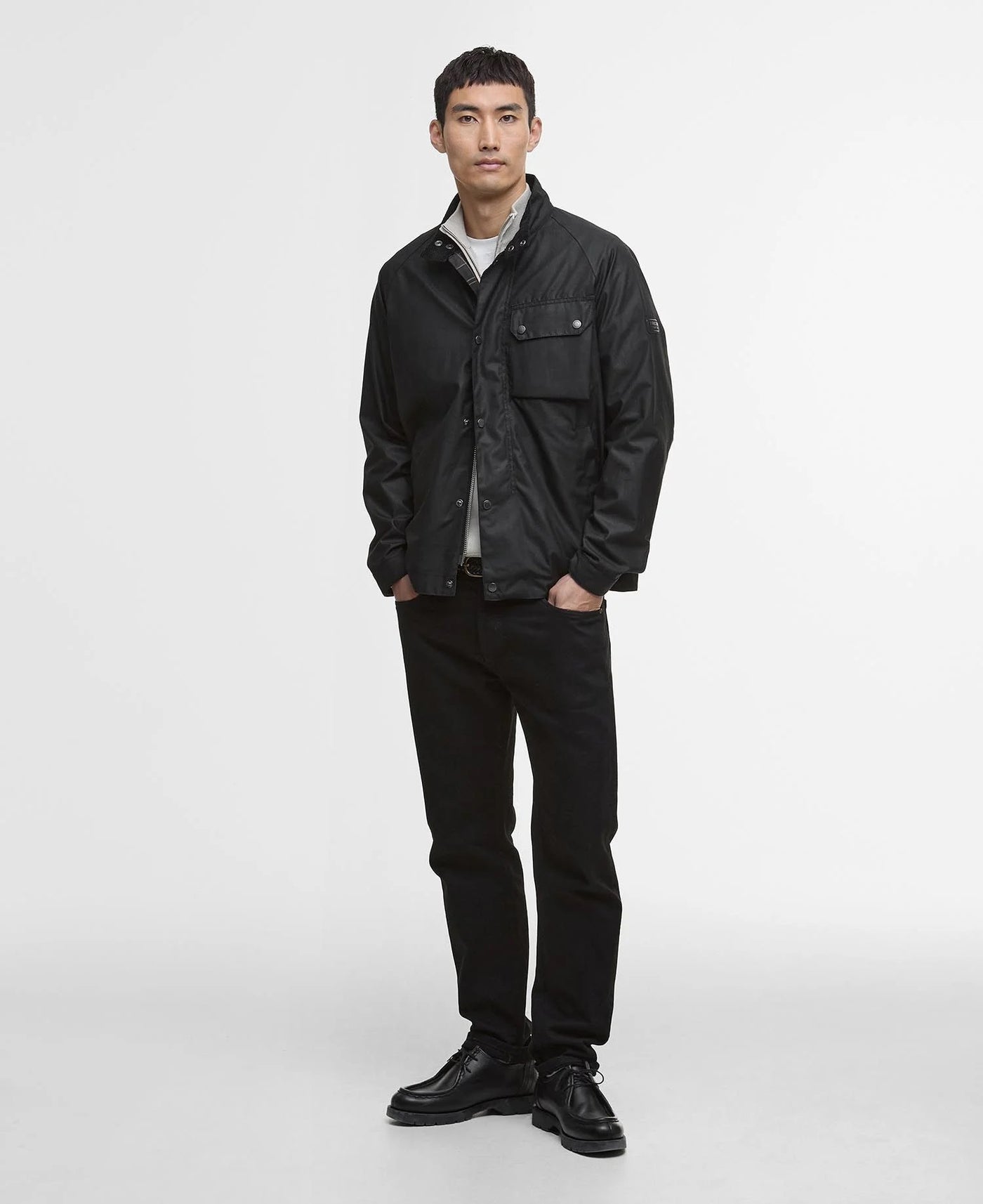 Barbour Lexton Wax Jacket in Black