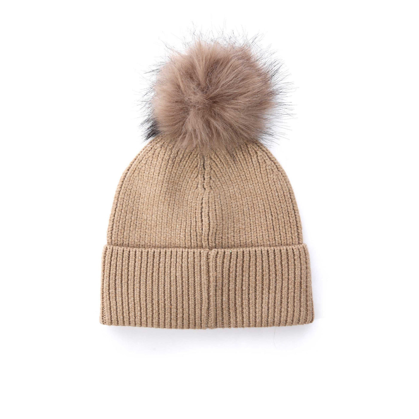 Barbour Mallory Pom Ladies Beanie Hat in Light Trench Back