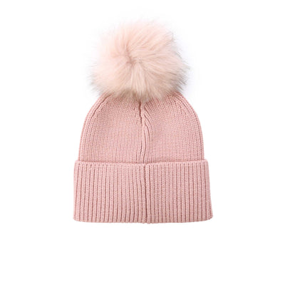 Barbour Mallory Pom Ladies Beanie Hat in Pink Back