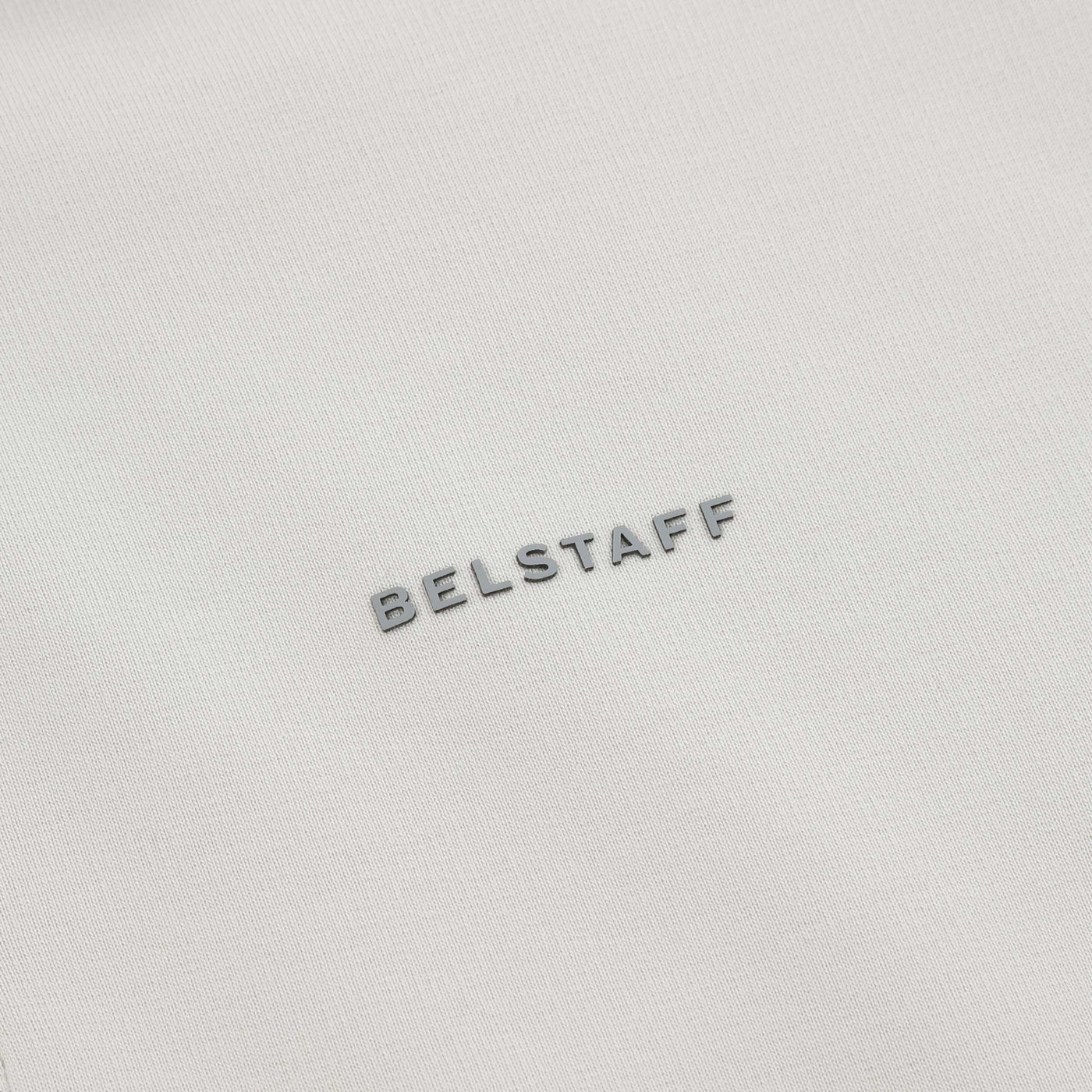 Belstaff Alloy Quarter Zip Sweat Top in Stone Beige Logo