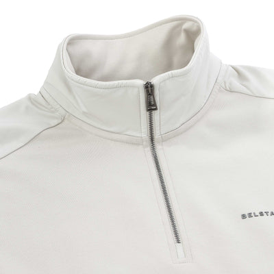 Belstaff Alloy Quarter Zip Sweat Top in Stone Beige Placket