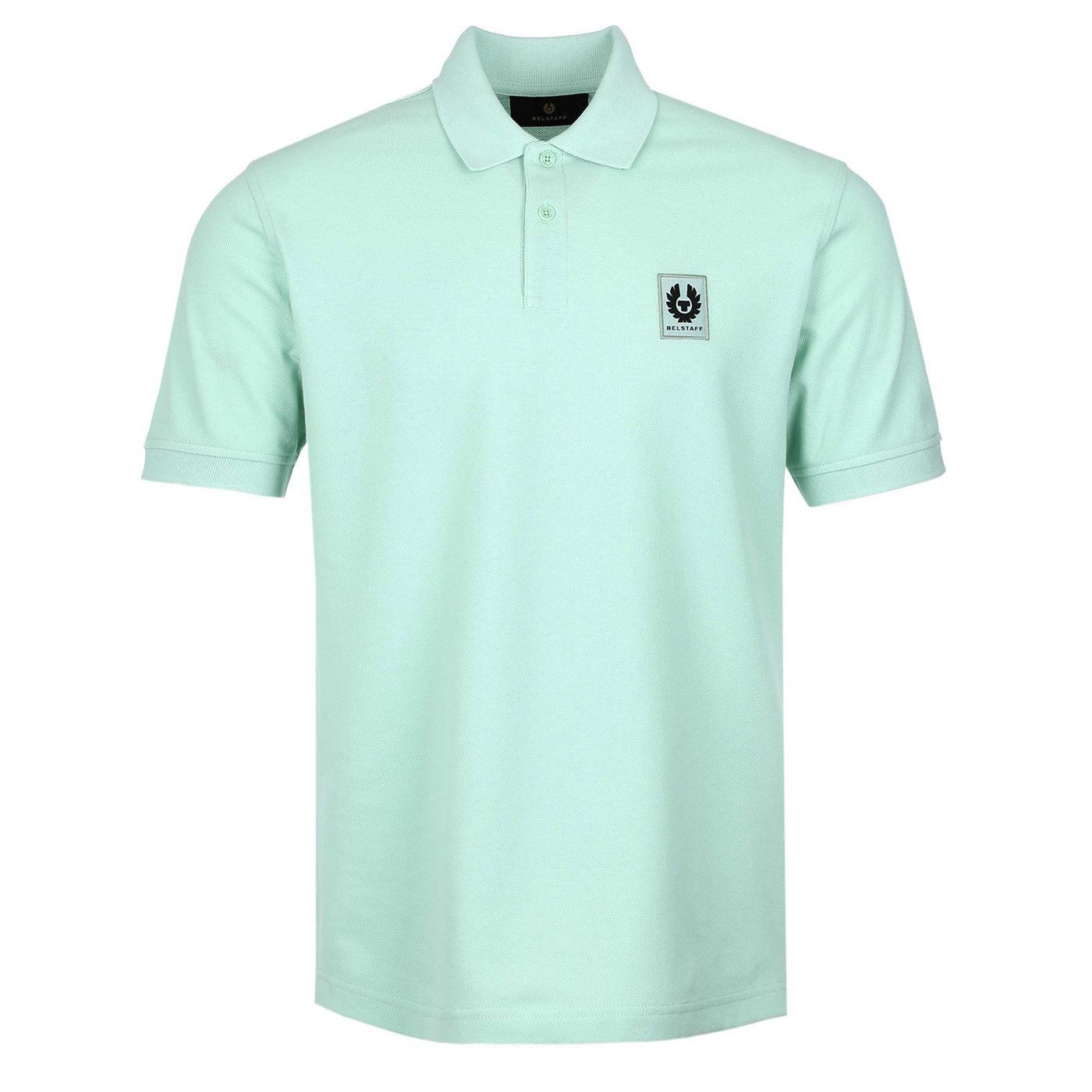 Belstaff Classic Short Sleeve Polo Shirt in Breeze Green Front