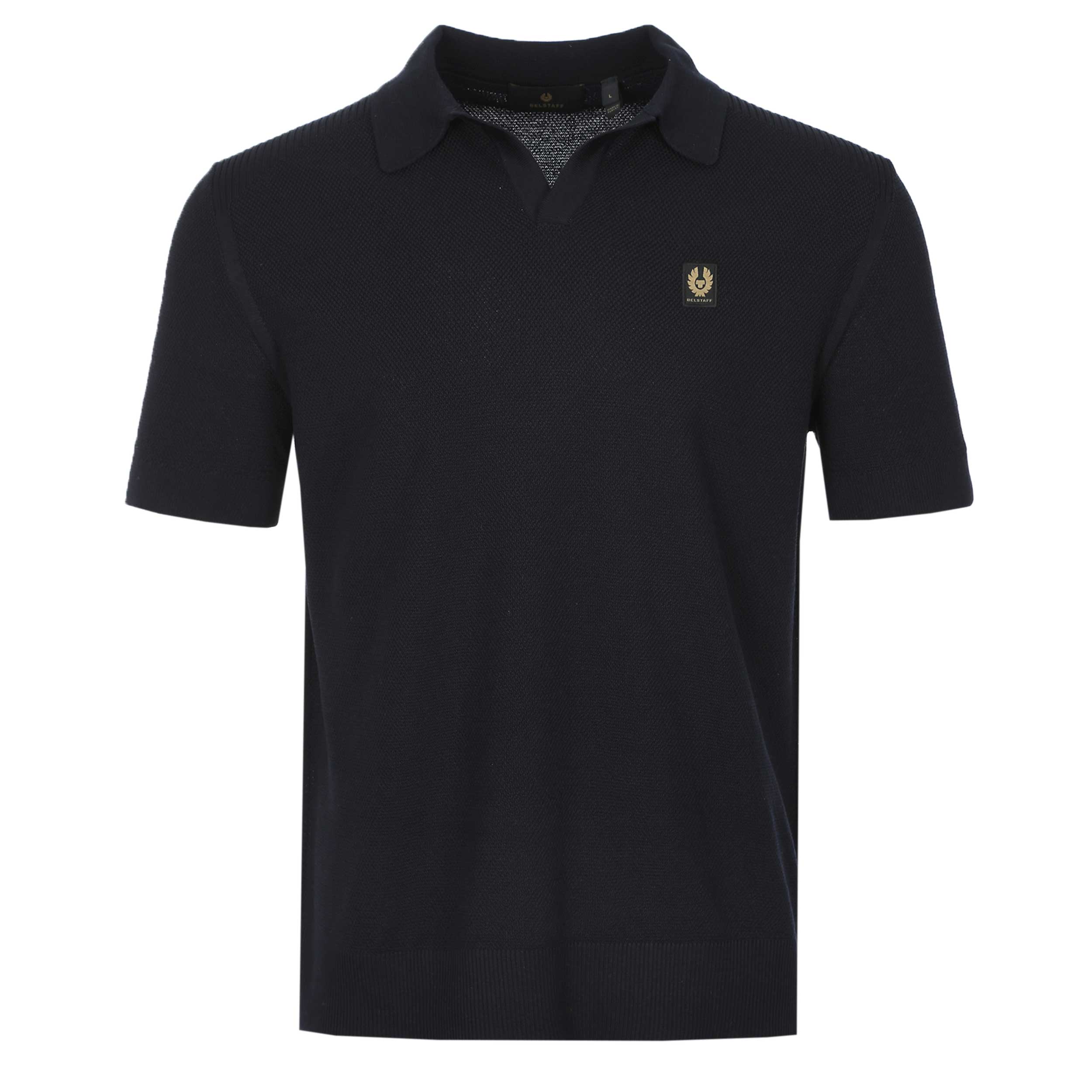 Belstaff Coast Knitted Polo Shirt in Dark Ink