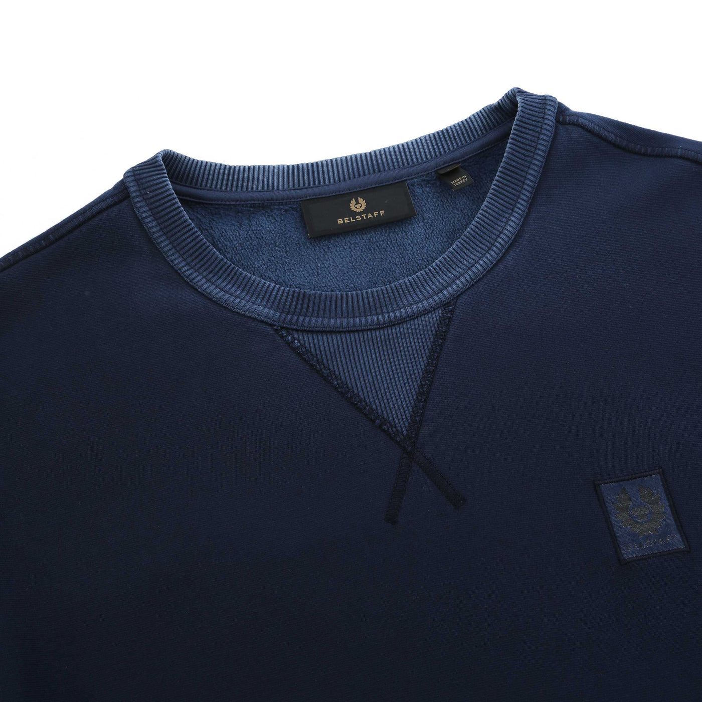 Belstaff Hockley Crewneck Sweat Top in Insignia Blue Collar