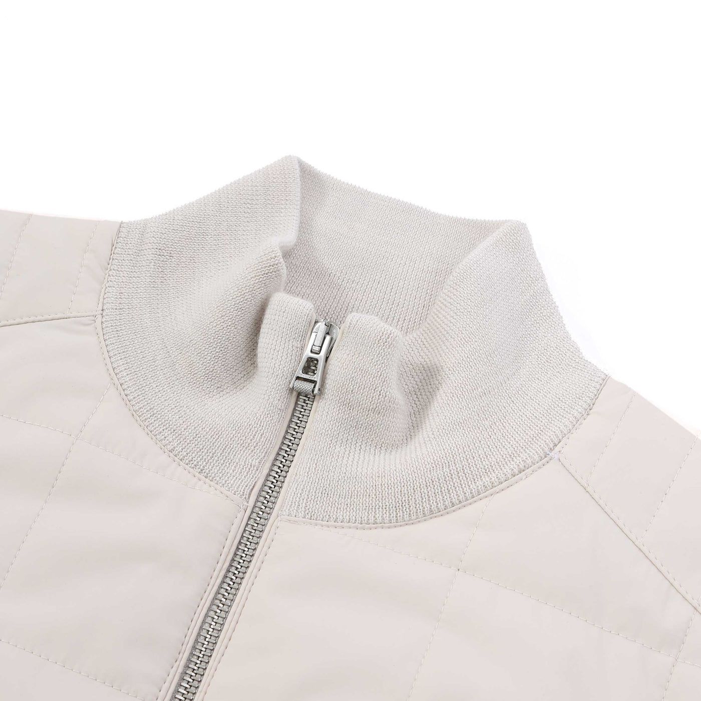 Belstaff Kelbrook Zip Cardigan Knitwear in Moonbeam Neck