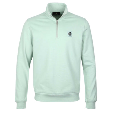 Belstaff Quarter Zip Sweat Top in Breeze Green