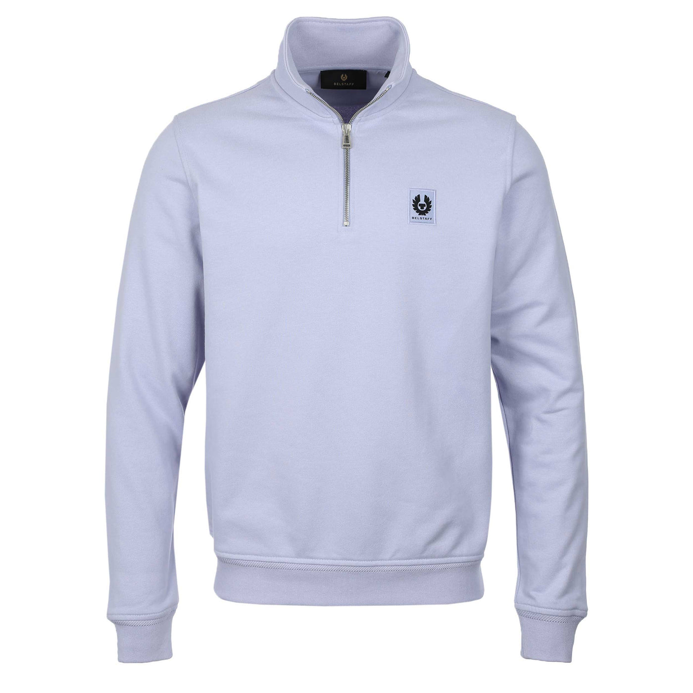 Belstaff Quarter Zip Sweat Top in Pale Heather