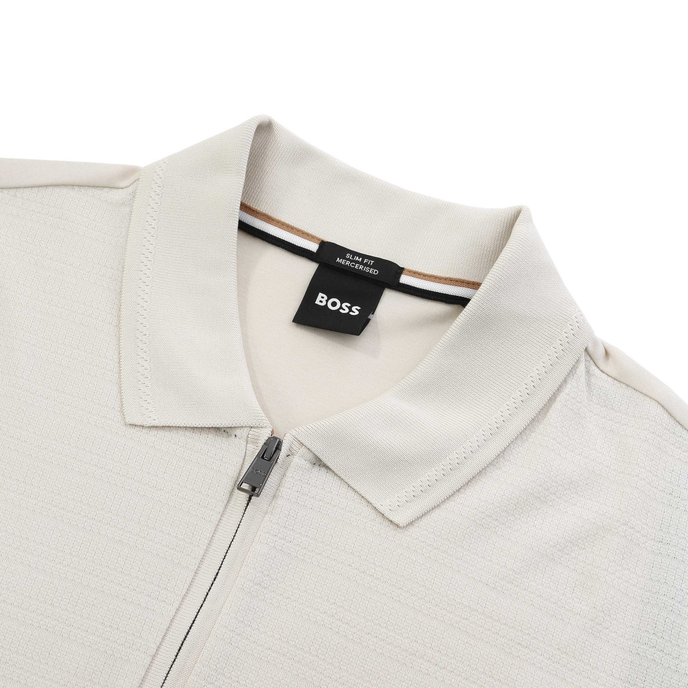 BOSS Polston 34 Polo Shirt in Open White Neck