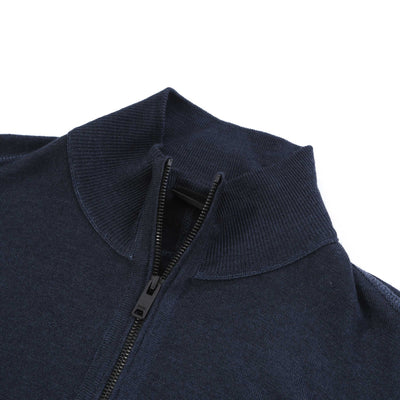 BOSS Apavolo Knitwear in Dark Blue collar