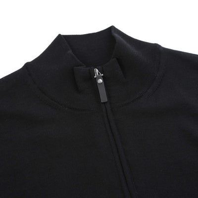 Canali 1/4 Zip Knitwear in Black Placket