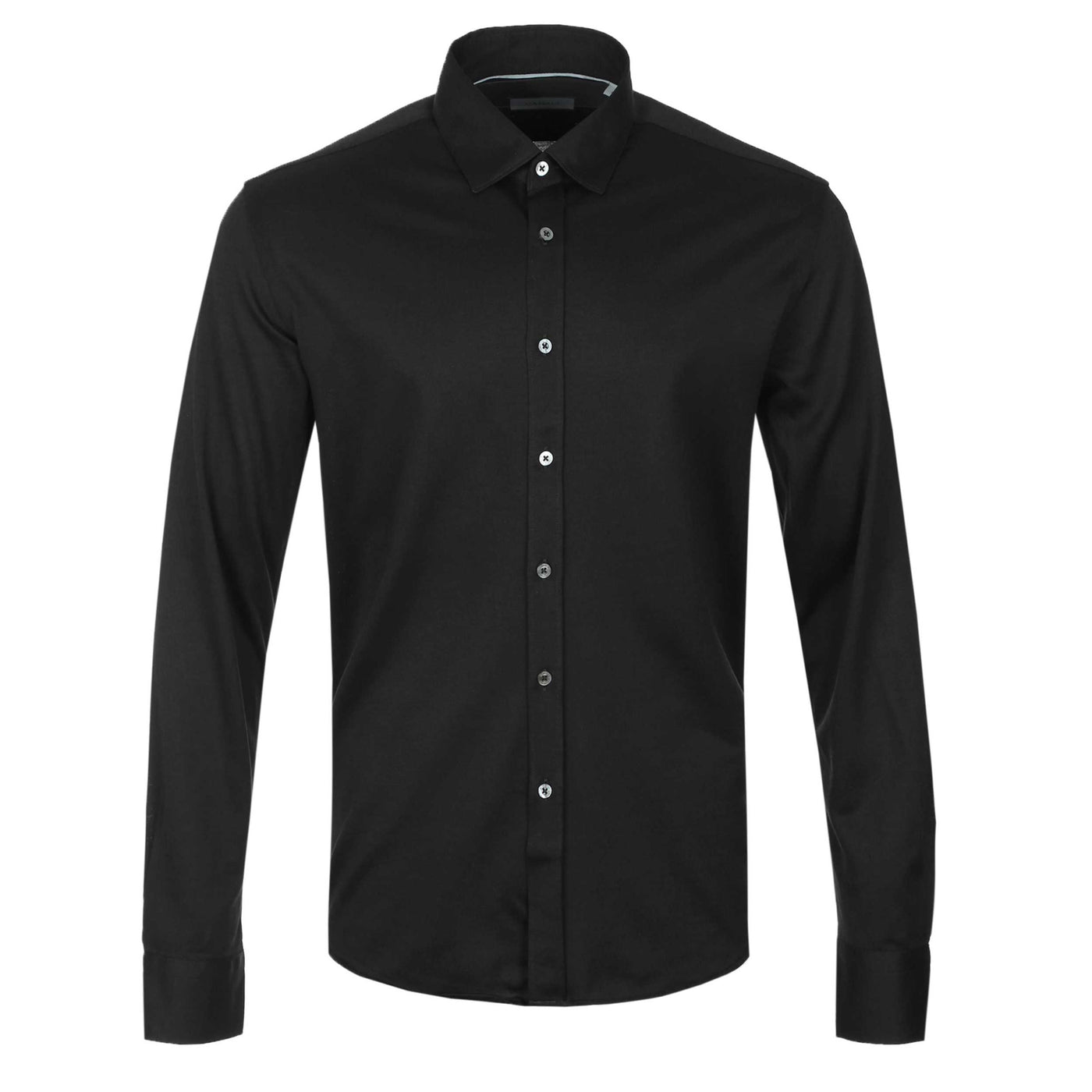 Canali Basic Jersey Stretch Shirt in Black