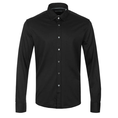 Canali Basic Jersey Stretch Shirt in Black