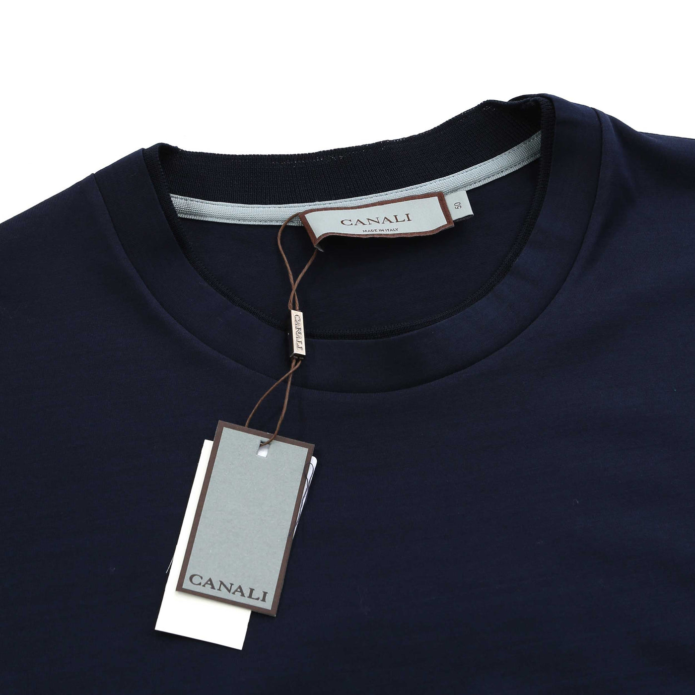 Canali Basic T Shirt in NavyCanali Basic T Shirt in Navy Neck