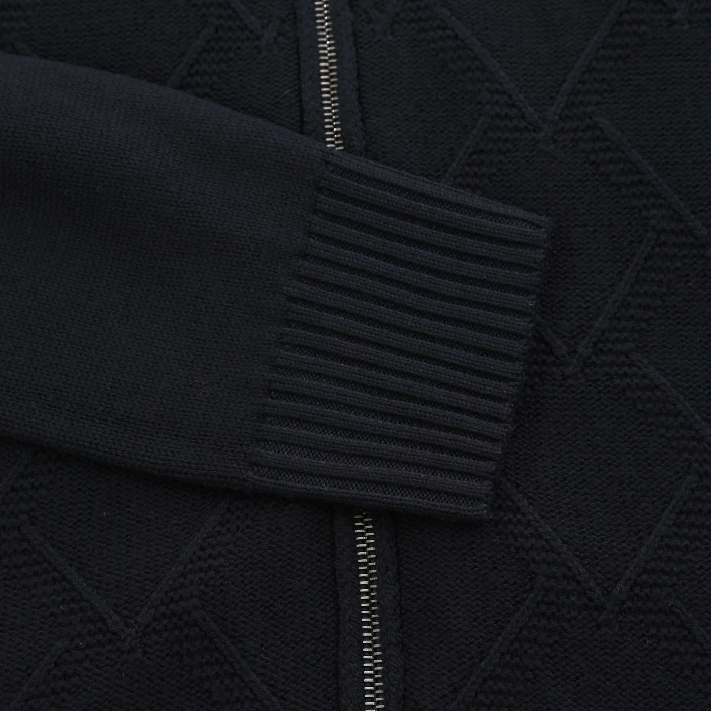 Canali Chunky Cardigan in Navy Cuff