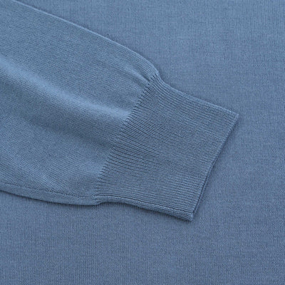 Canali Crew Neck Knitwear in Blue Cuff