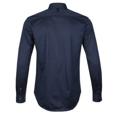 Canali Jersey Stretch Shirt in Navy Back