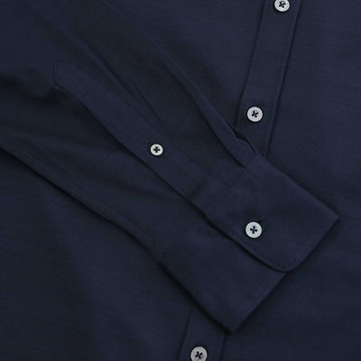 Canali Jersey Stretch Shirt in Navy Cuff