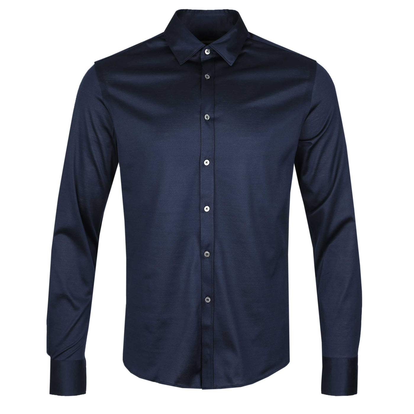 Canali Jersey Stretch Shirt in Navy
