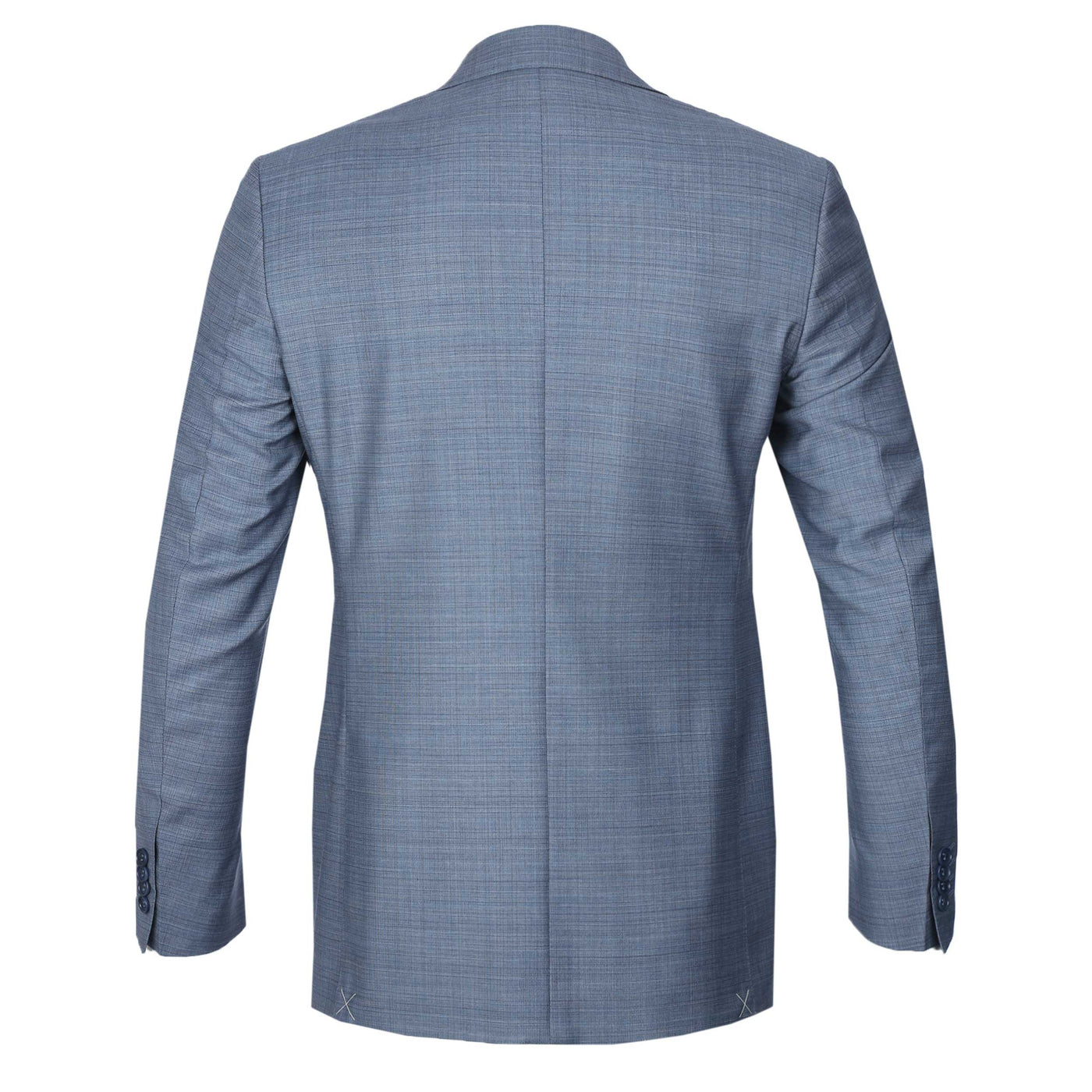 Canali Notch Lapel Milano Suit in Sky Blue Jacket Back