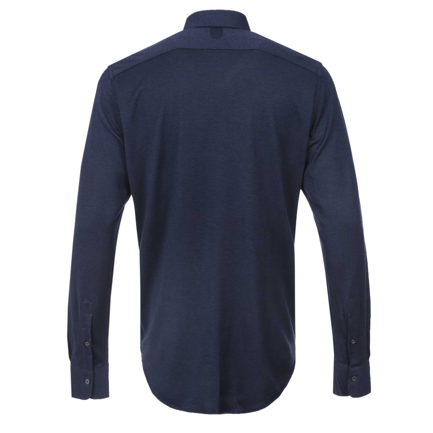 Canali Stretch Cotton Shirt in Navy Back