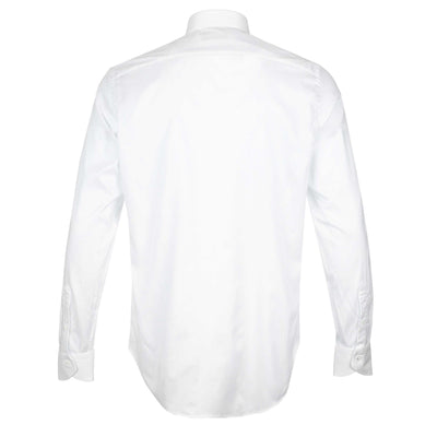 Canali Stretch Tech Cotton Shirt in White Back
