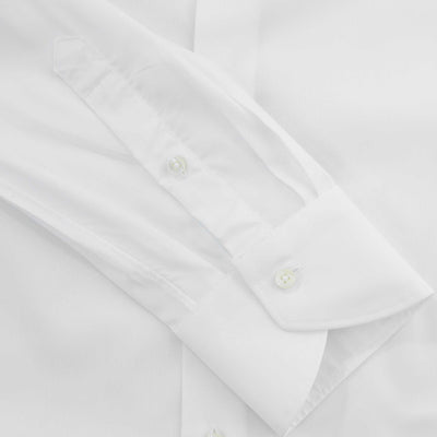 Canali Stretch Tech Cotton Shirt in White Cuff