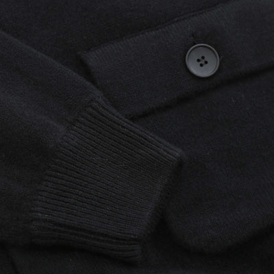 Filippo De Laurentiis Chunky Button Thru Cardigan in Black Detail