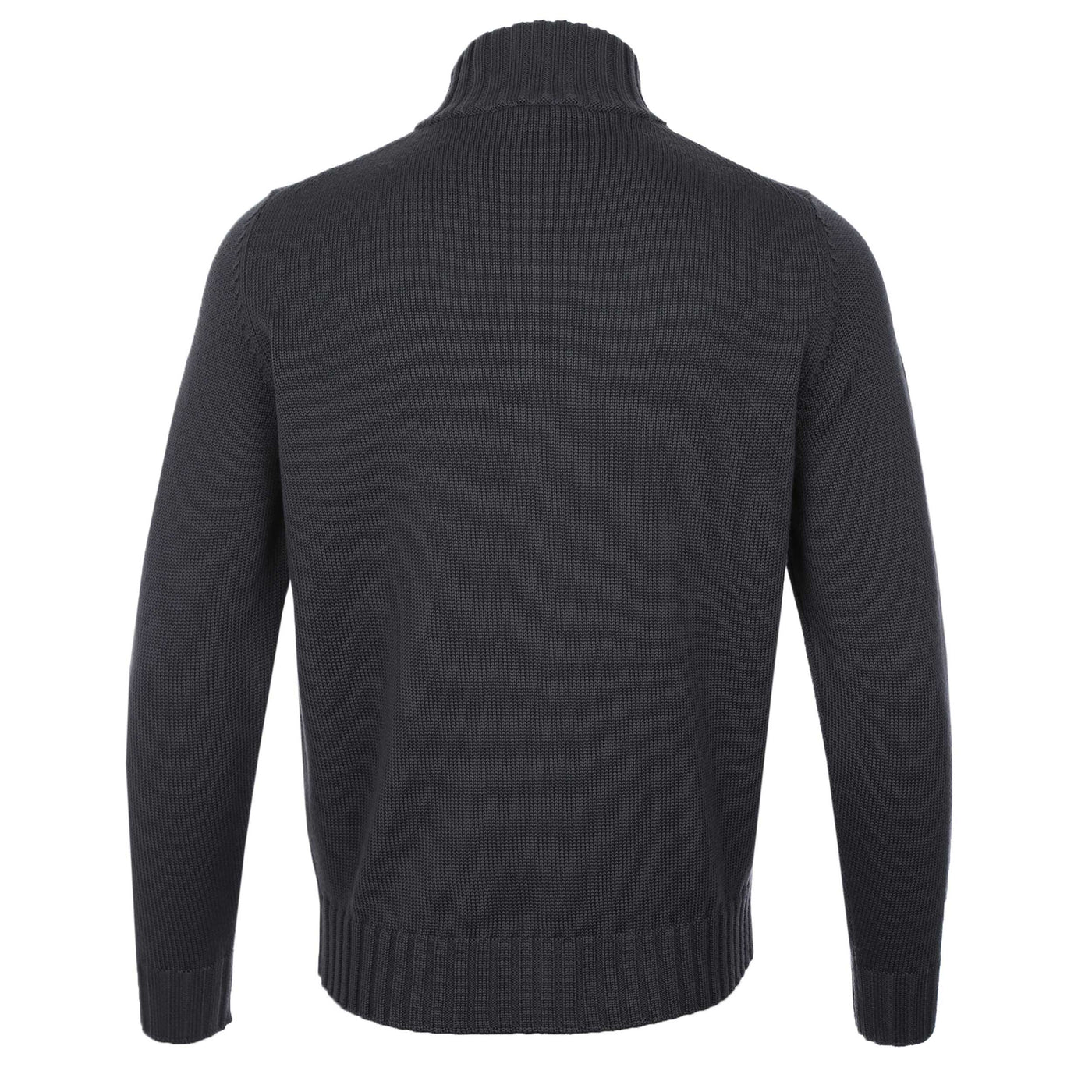 Filippo De Laurentiis Merino Full Zip Cardigan in Gunmetal Grey Back