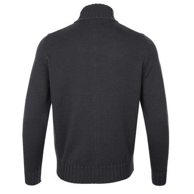 Filippo De Laurentiis Merino Full Zip Cardigan in Gunmetal Grey Back