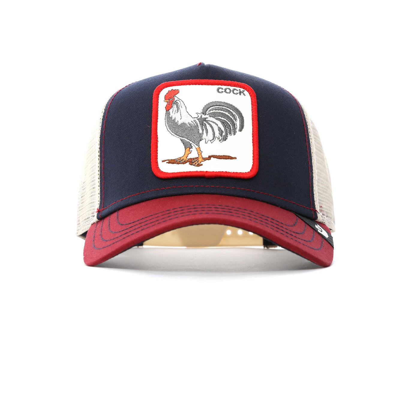 Goorin Bros The Cock Trucker Cap in Navy & Burgundy