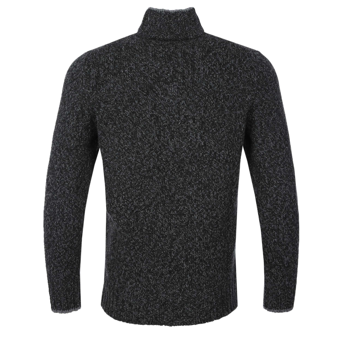 Gran Sasso 4 Button Chunky Knitwear in Black & Grey Back