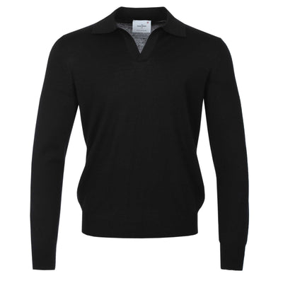 Gran Sasso Skipper Collar Knitwear in Black