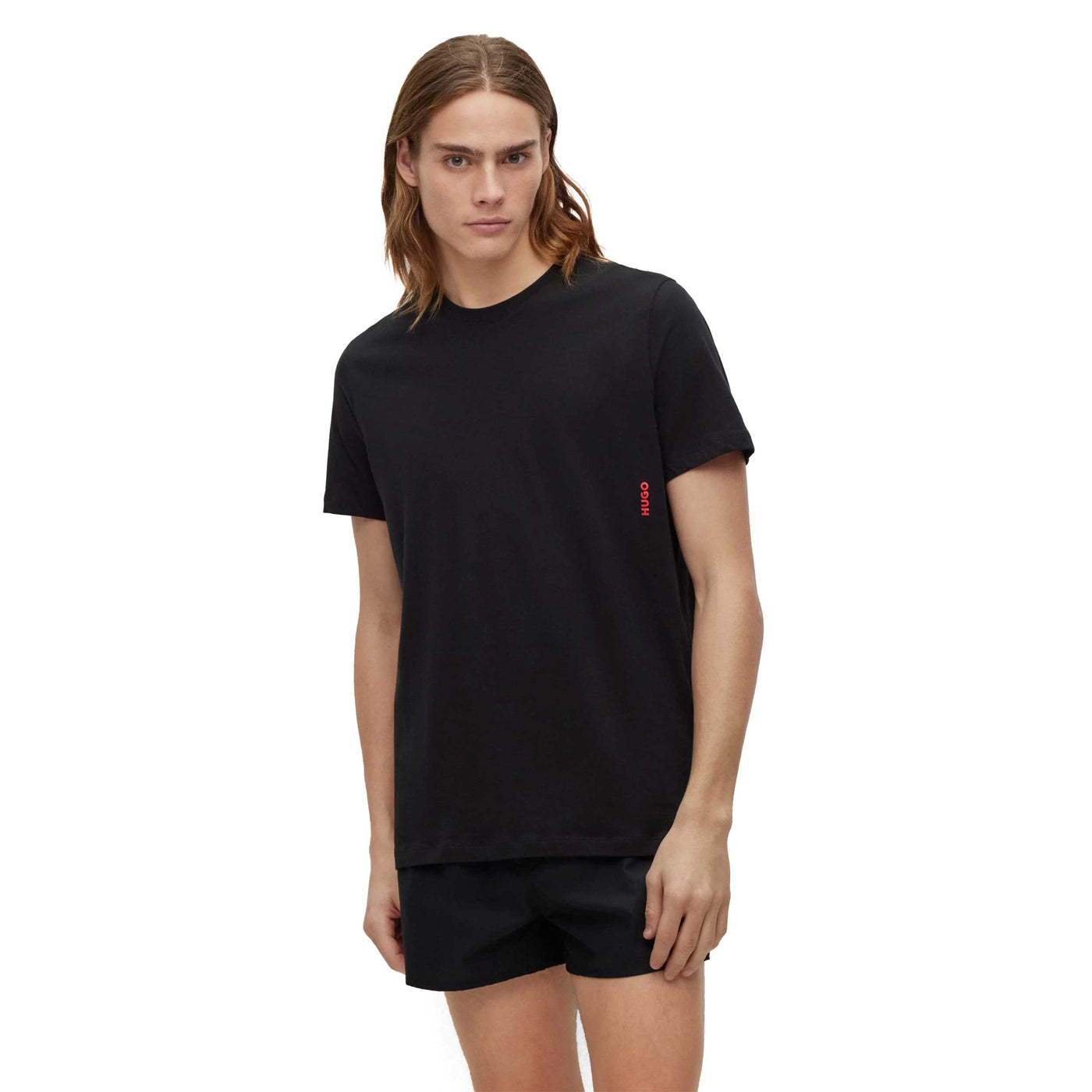 HUGO RN Twin Pack T-Shirt in Black and White Model Black