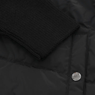 Herno Cardigan In Maglia E Nylon Imbot Hybrid Knitwear in Black Cuff
