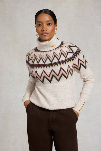 Holland Cooper Alice Roll Neck Knit in Barley