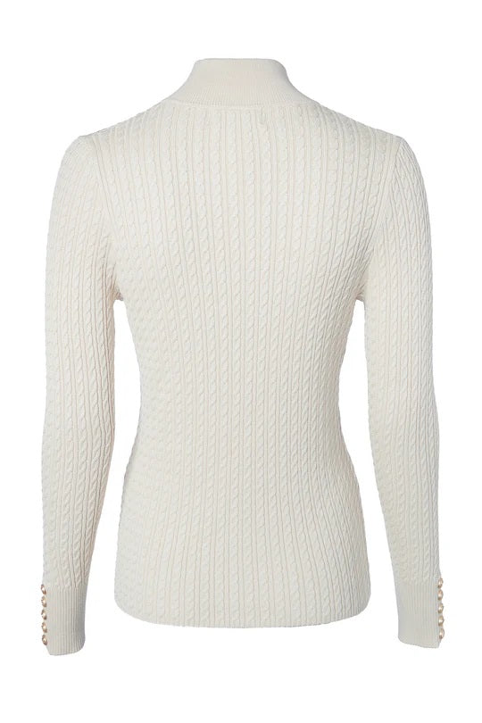Holland Cooper Ava Quarter Zip Knit in Almond Back