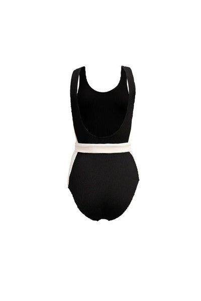Holland Cooper Belted Swimsuit in Black Back