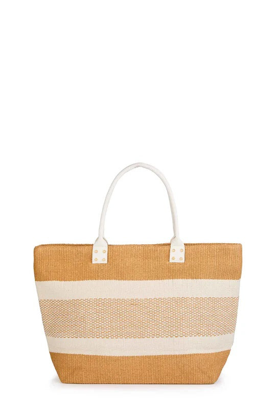 Holland Cooper Cannes Beach Bag in Natural Cream Back