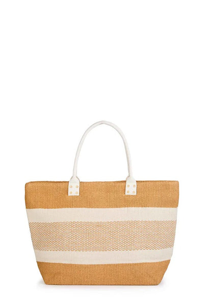 Holland Cooper Cannes Beach Bag in Natural Cream Back
