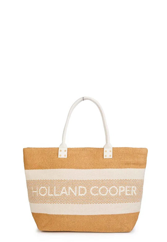 Holland Cooper Cannes Beach Bag in Natural Cream Front