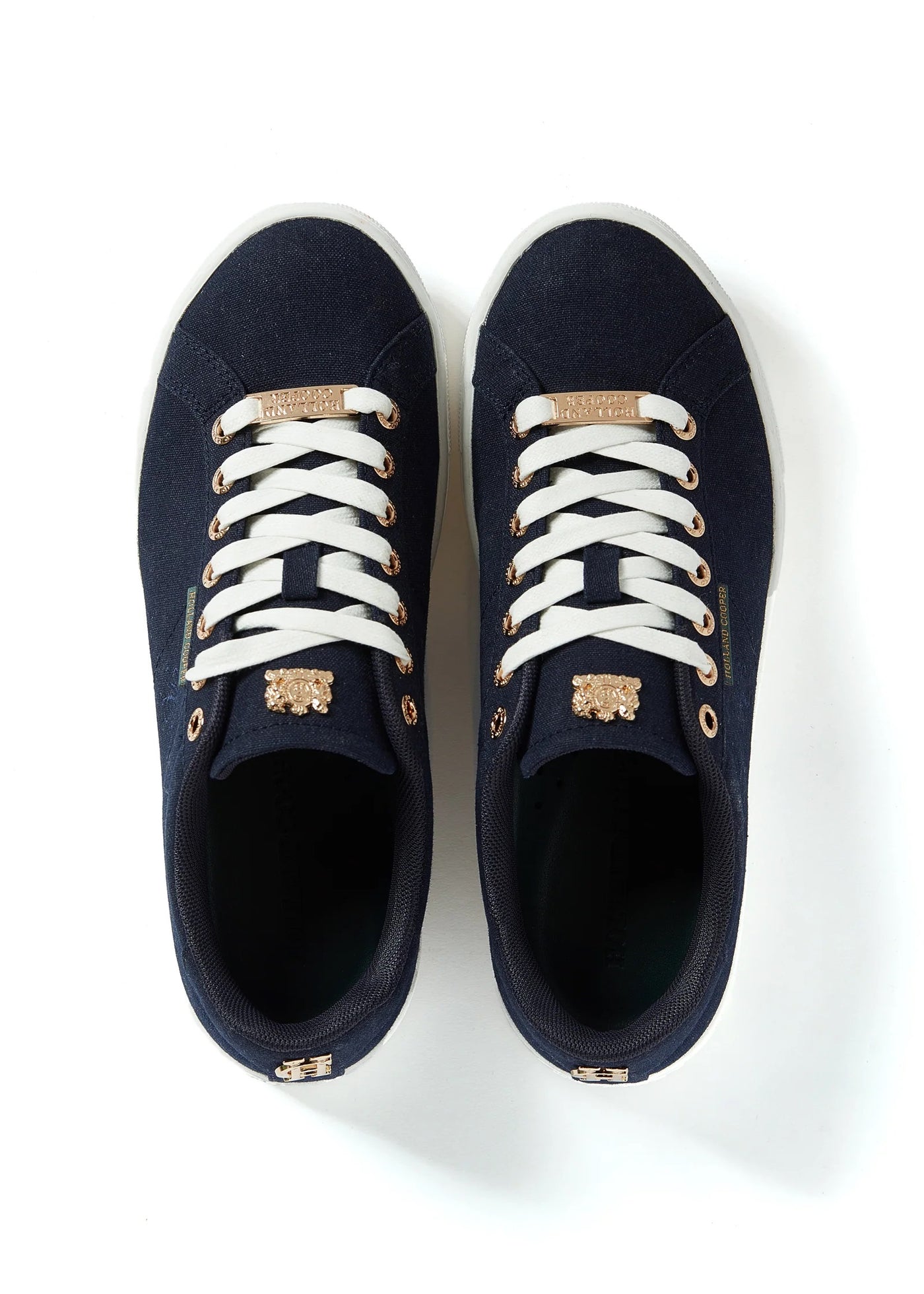 Holland Cooper Chelsea Court Ladies Trainer in Ink Navy Birdseye