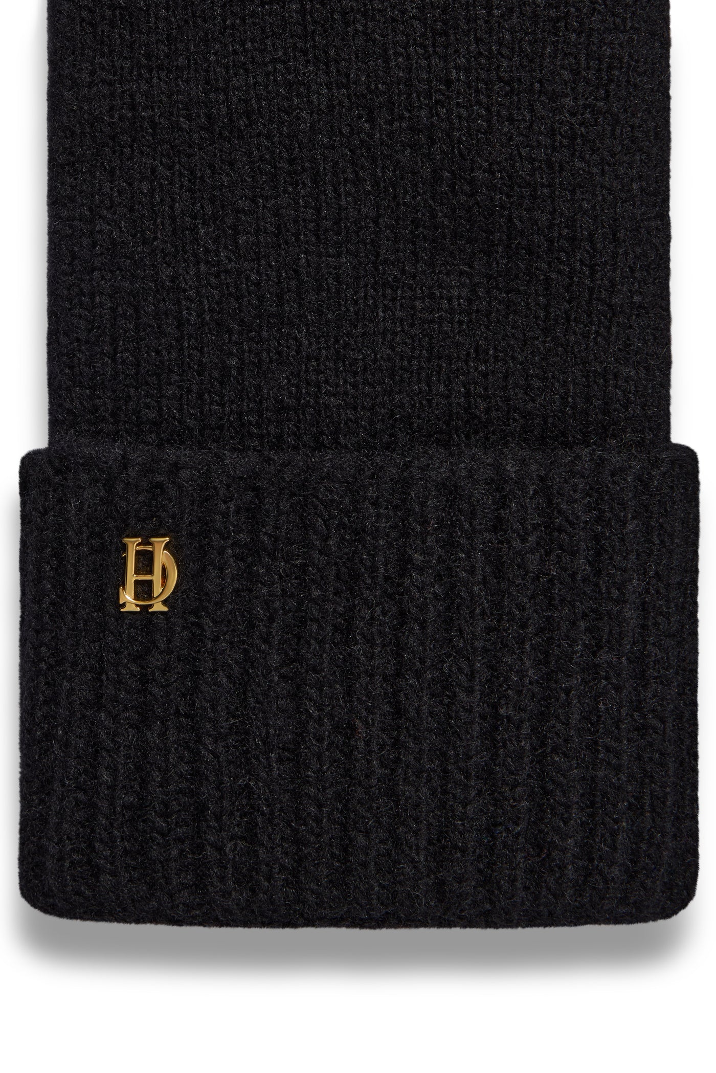 Holland Cooper Classic Logo Knitted Gloves in Black Logo